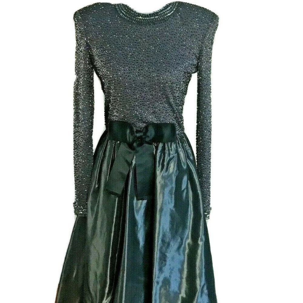Vtg Victoria Royal sequin beaded ball gown dress
